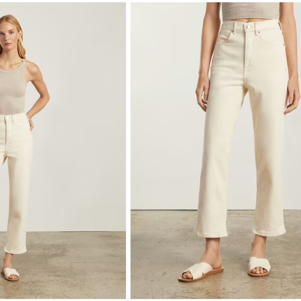 Everlane - Way High Cropped White Jeans